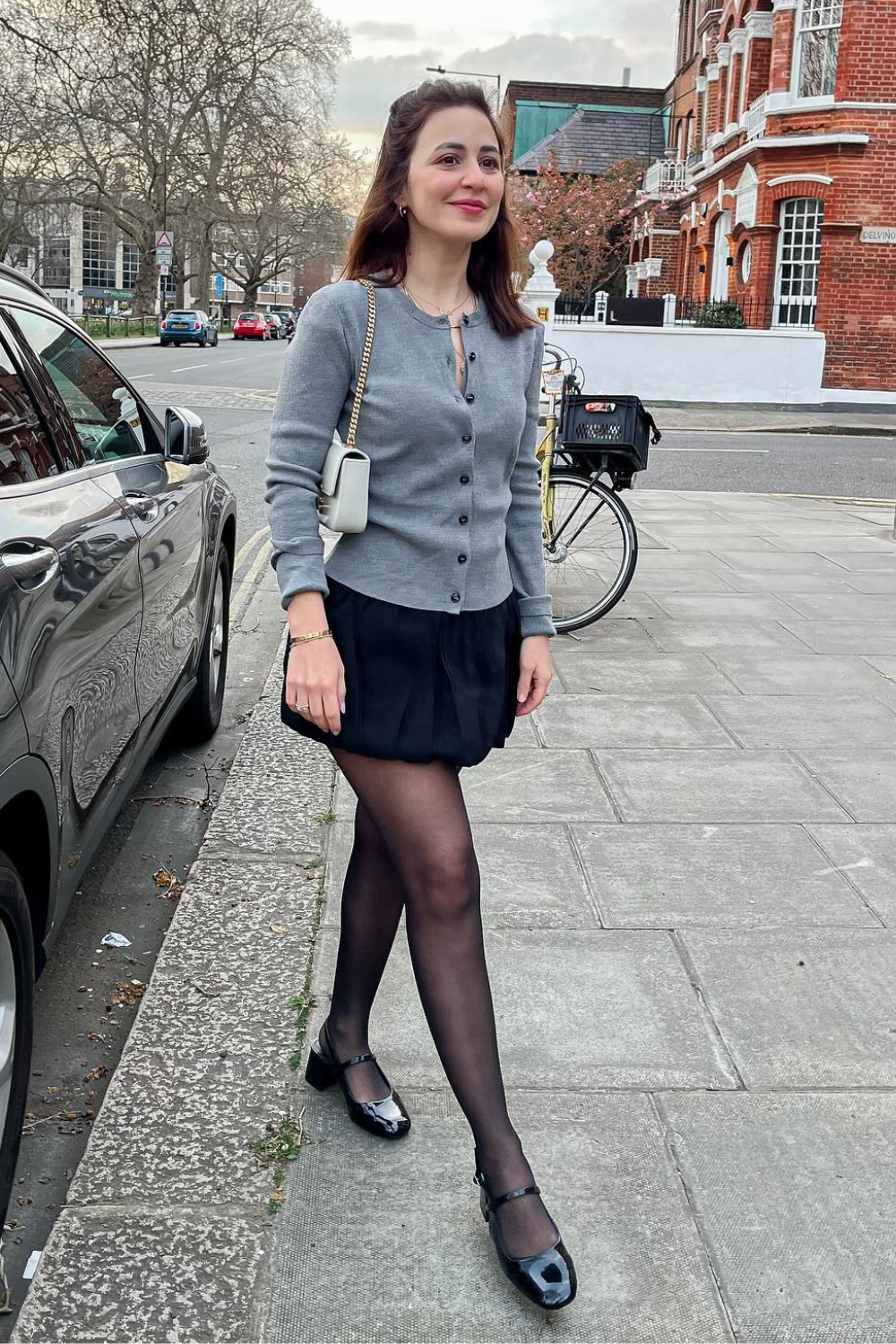 Cardigan and Mini Skirt