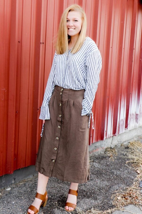 Must have double layered skirt - Brown