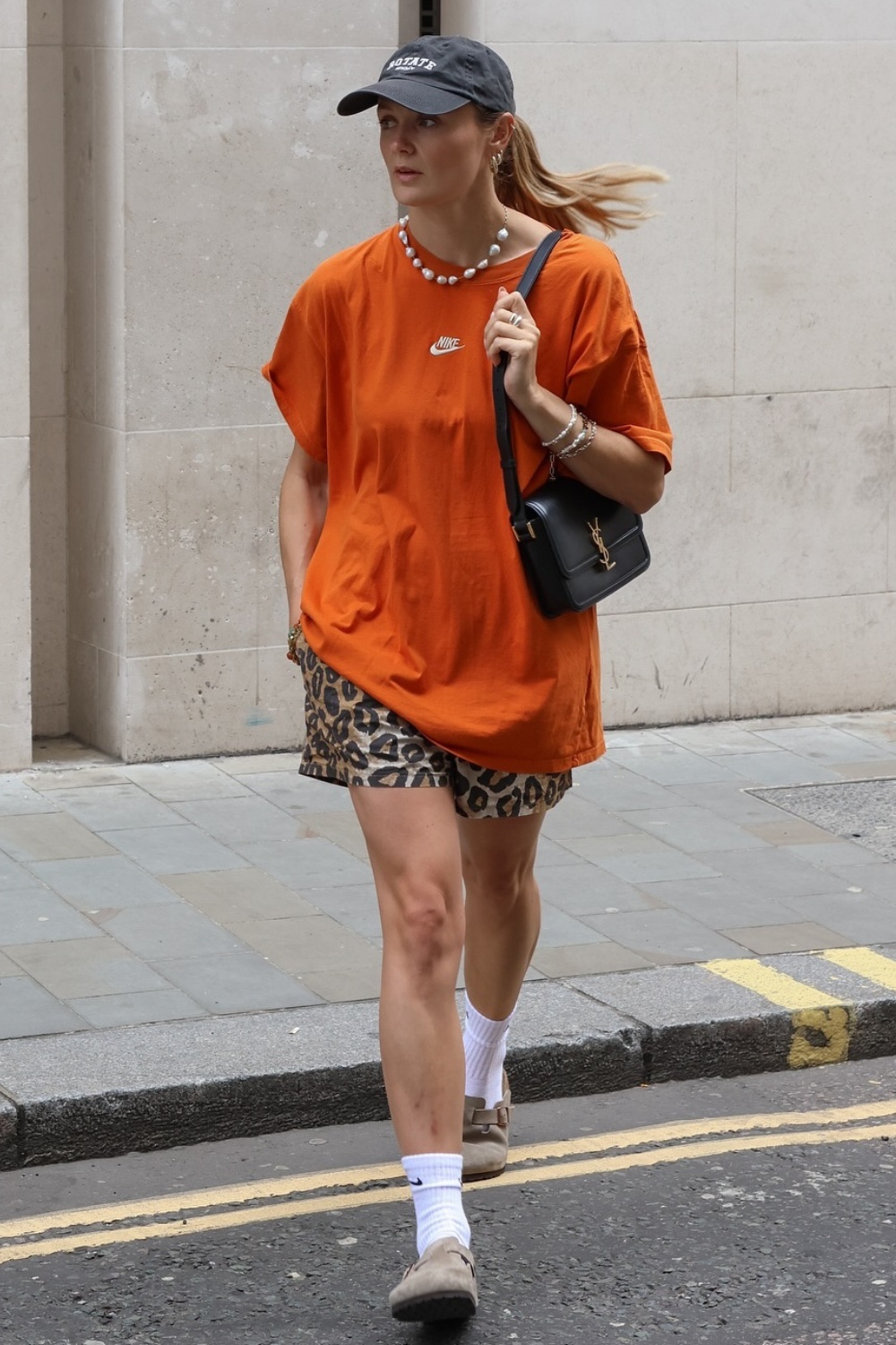 Oversized Tee and Leopard Print Shorts