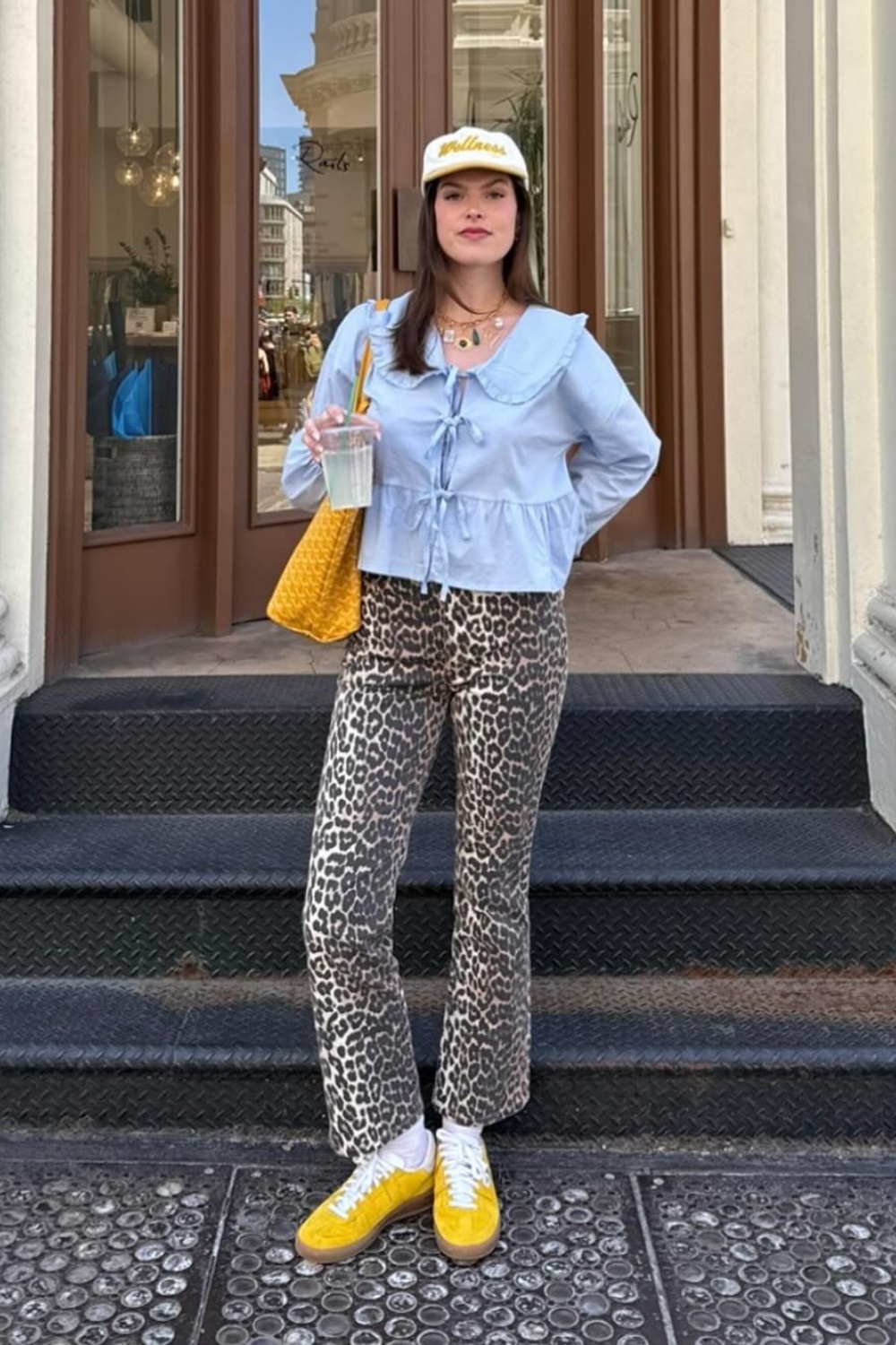 Playful Leopard Print and Bright Sneakers