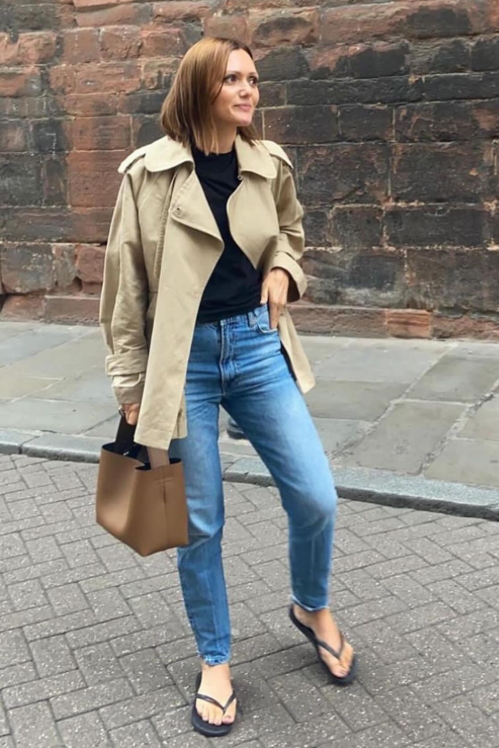 Timeless Trench Coat and Straight-Leg Jeans