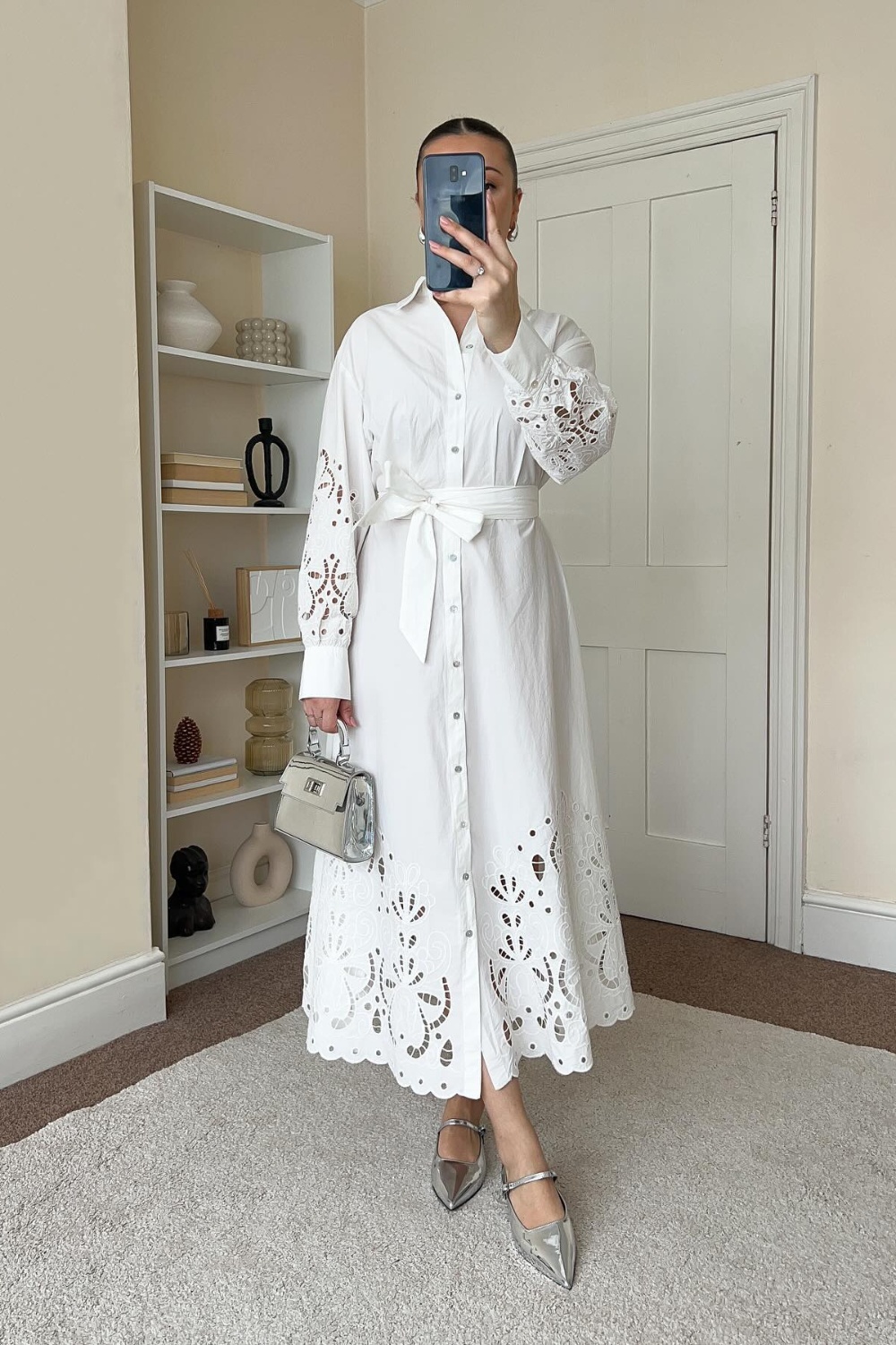 Breezy White Maxi Shirt Dress