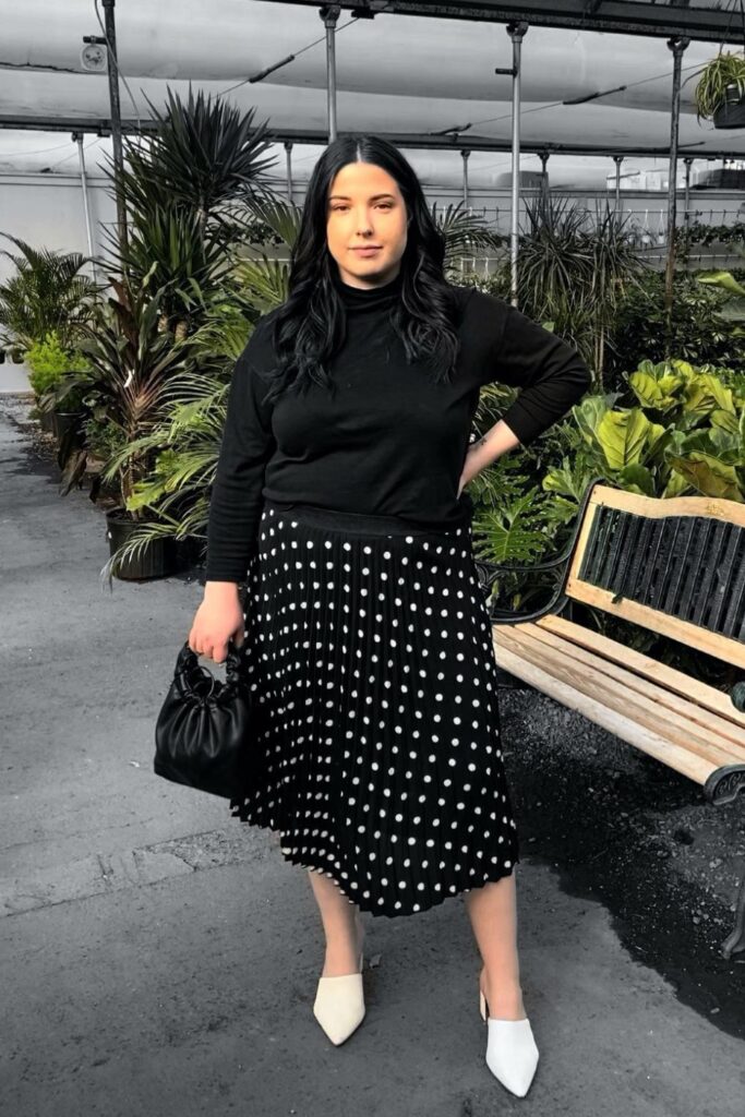 Polka Dot Skirt and Turtleneck