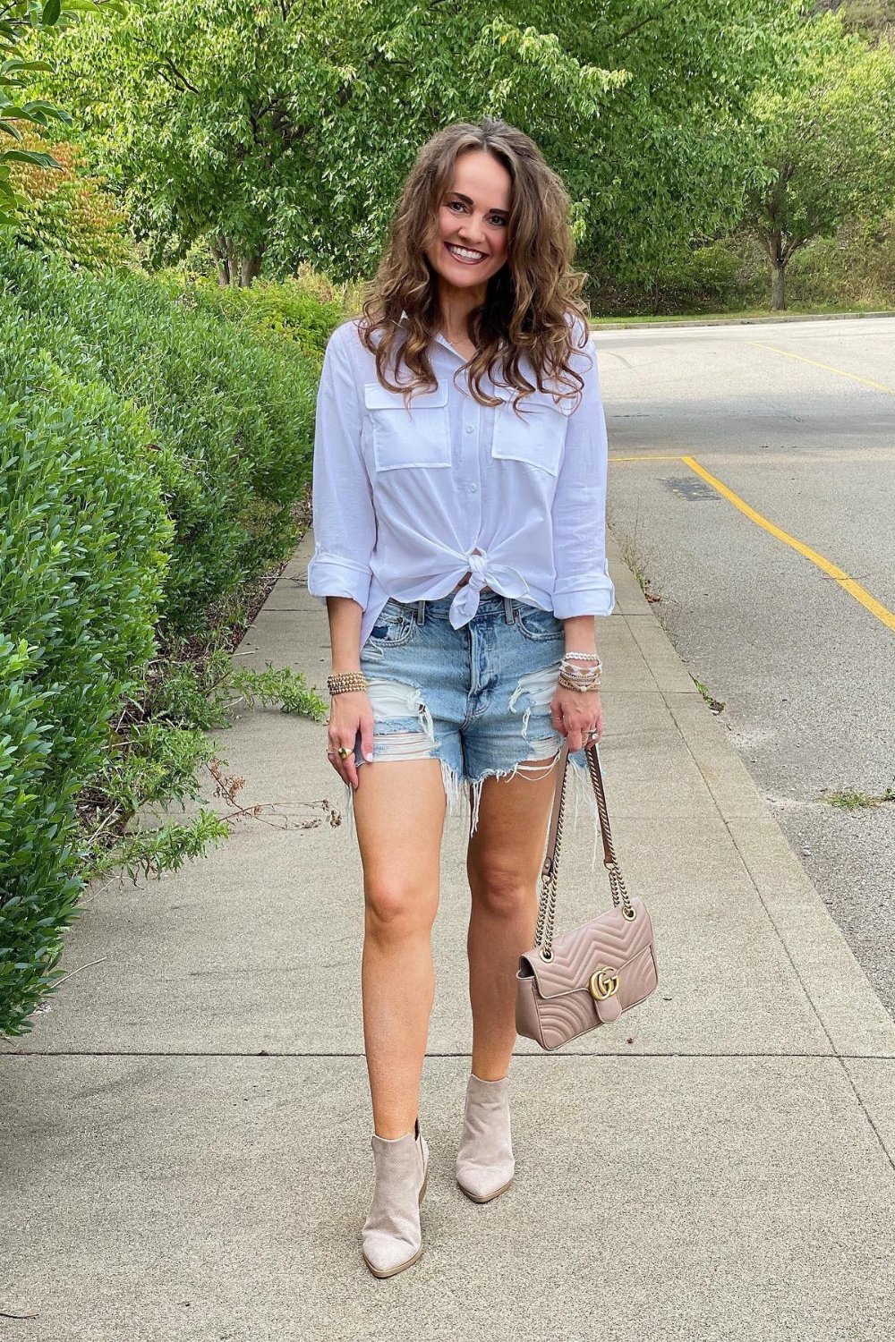 Denim Shorts and Sneakers