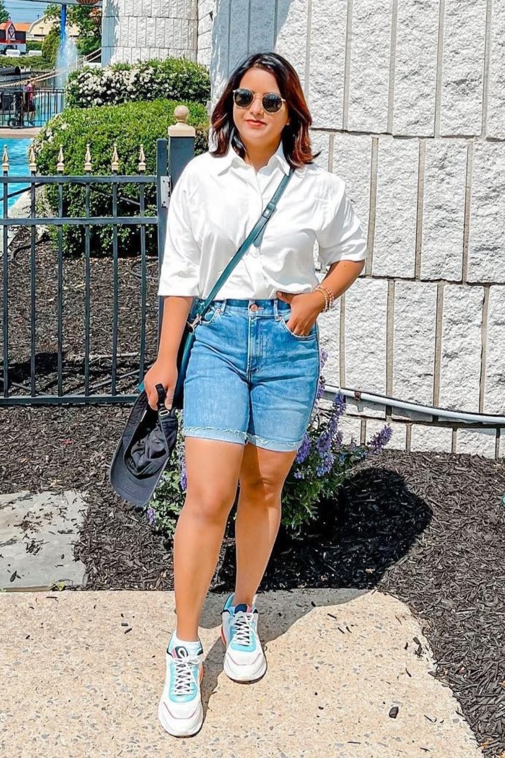 Denim Shorts and Sneakers