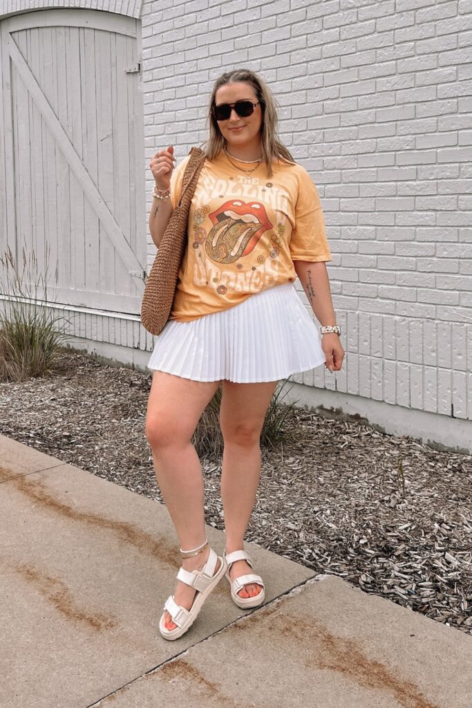 Graphic Tee and Skirt Casual Look