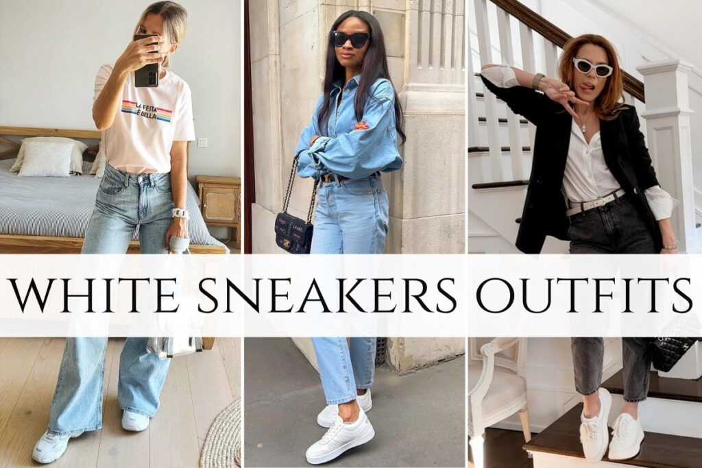 white sneakers outfits