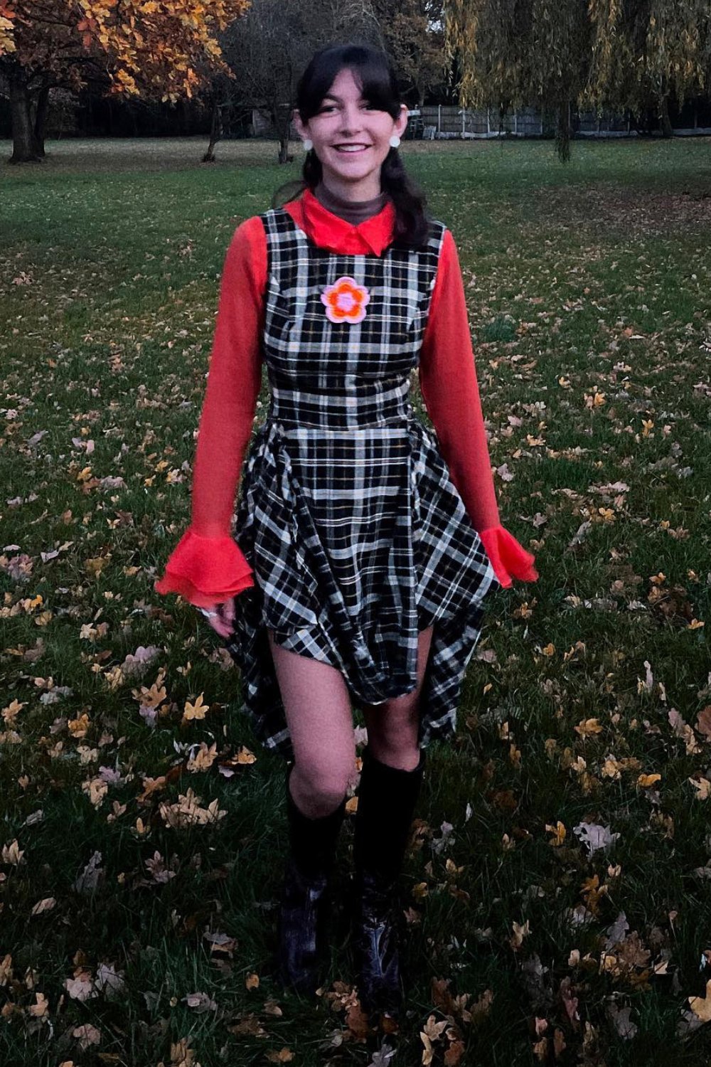 Plaid Pinafore Dress