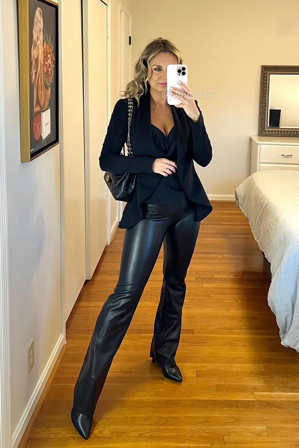 Wrap Top and Leather Pants