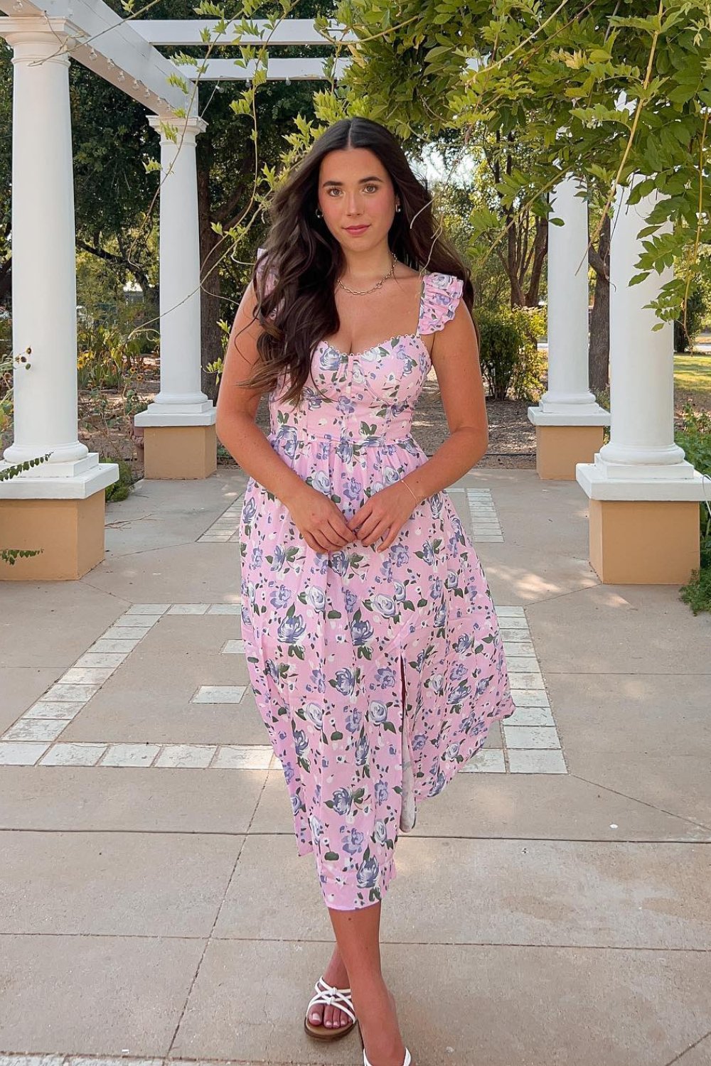 Pink Floral Maxi Dress