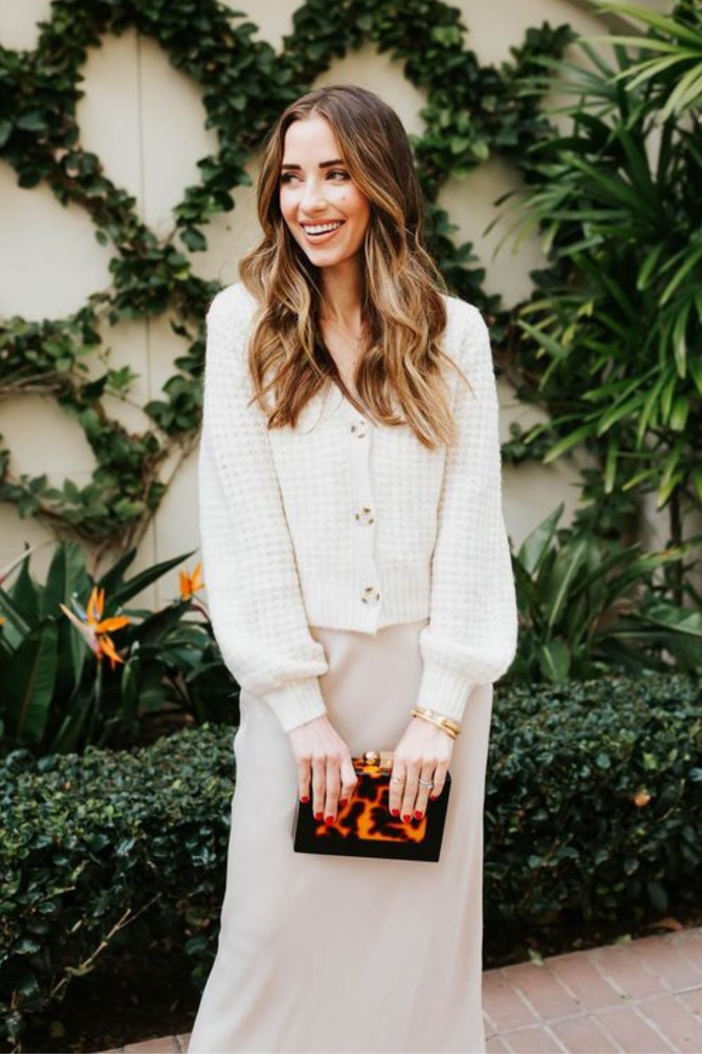 Cardigan and Silk Skirt Combo