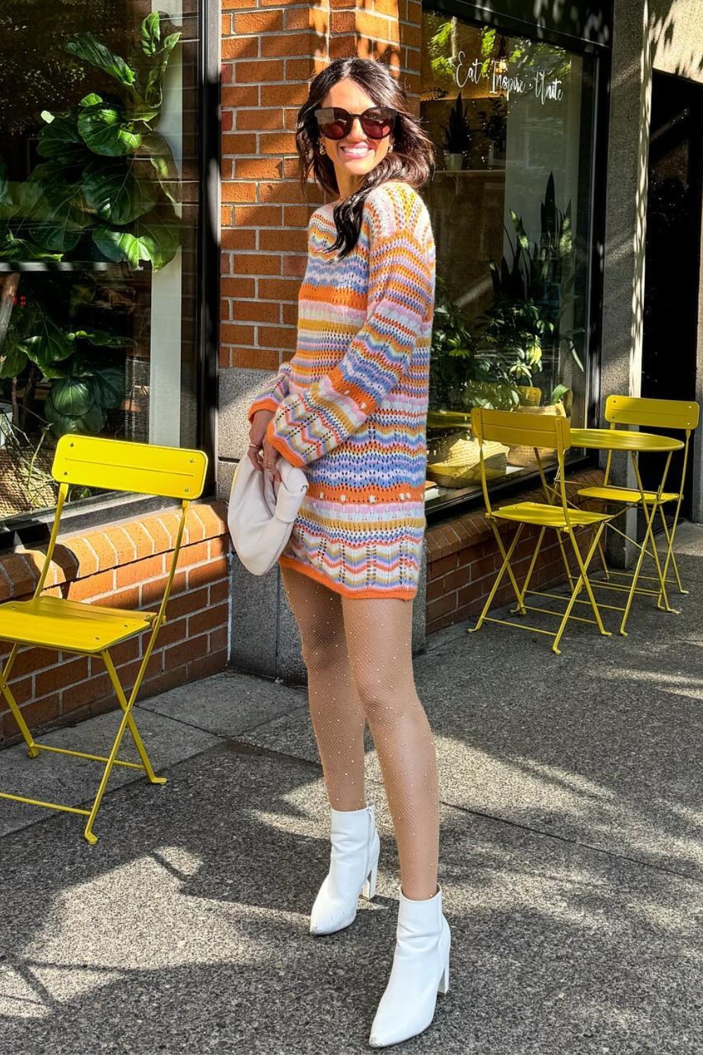 Colorful Knit Mini Dress