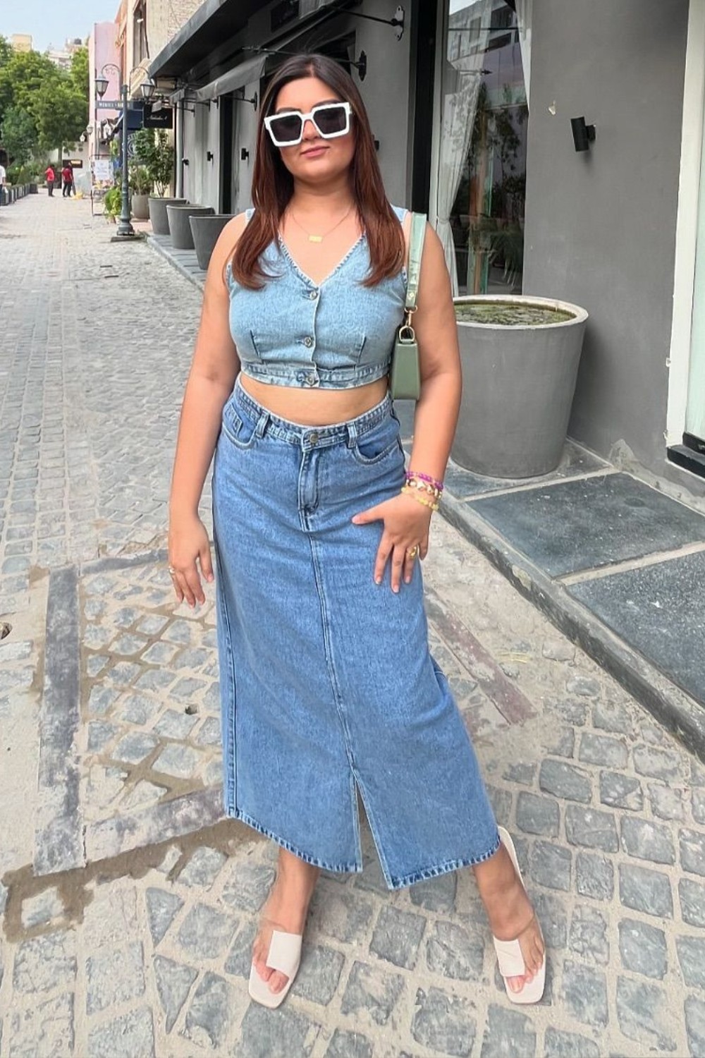 Denim-on-Denim Maxi Look