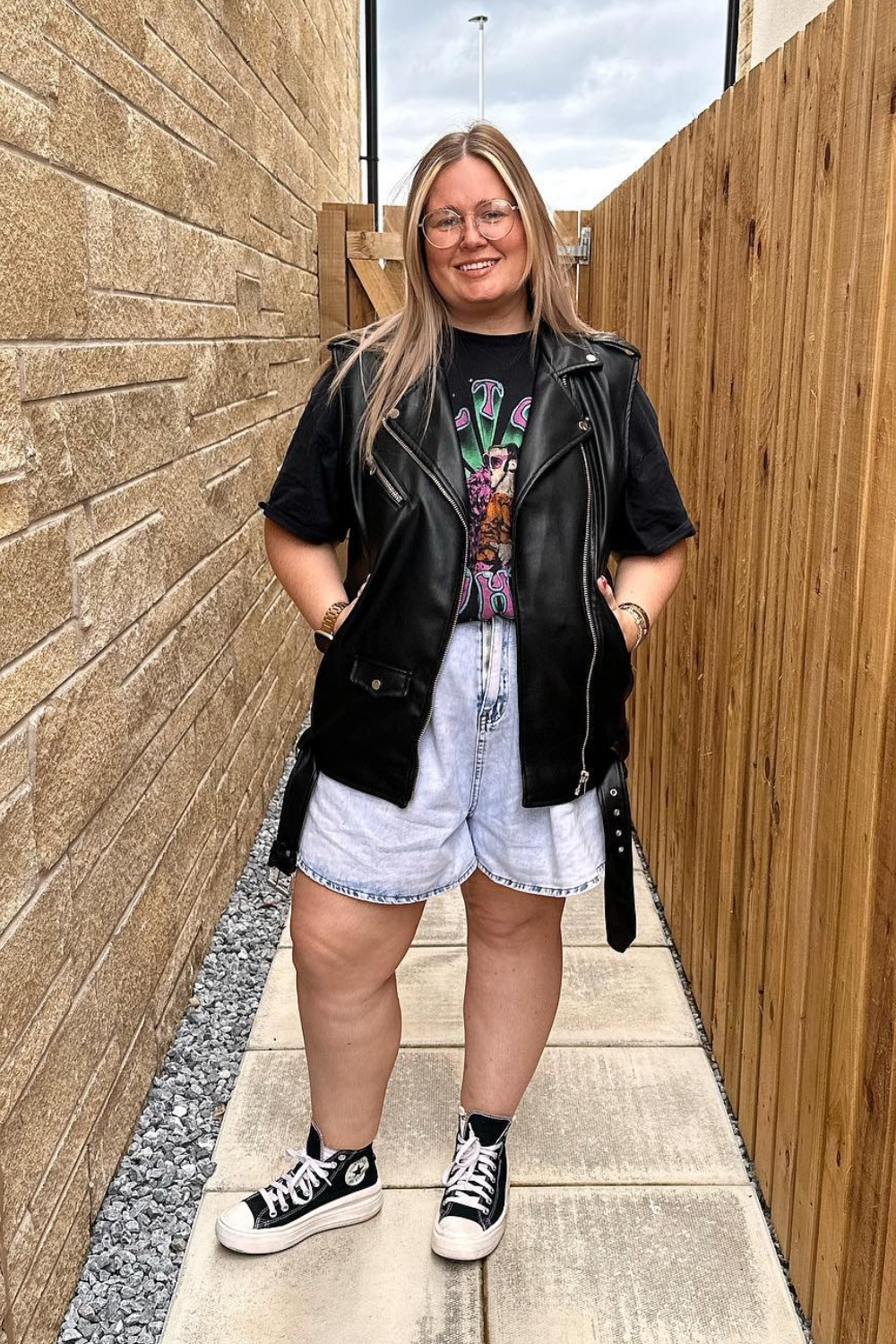 Leather Vest and High-Tops