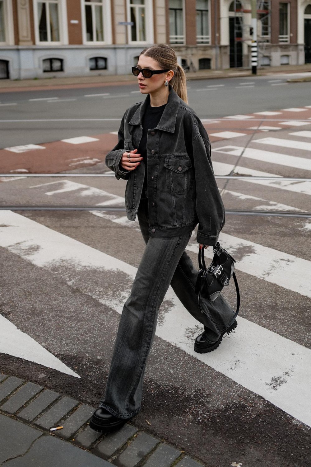 All-Black with Black Denim Jacket