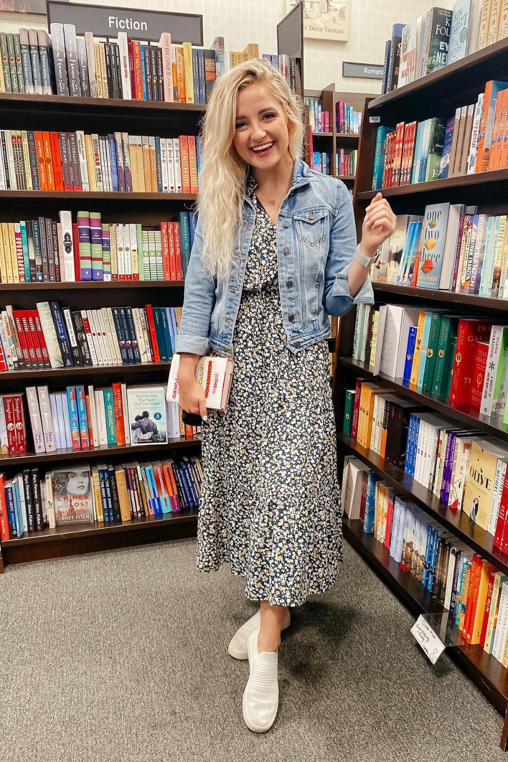 Denim Jacket with Floral Midi Dress