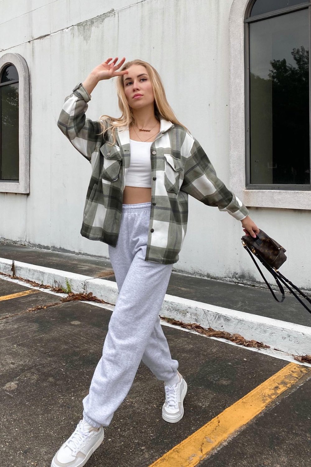 Plaid Shirt Jacket and Crop Top