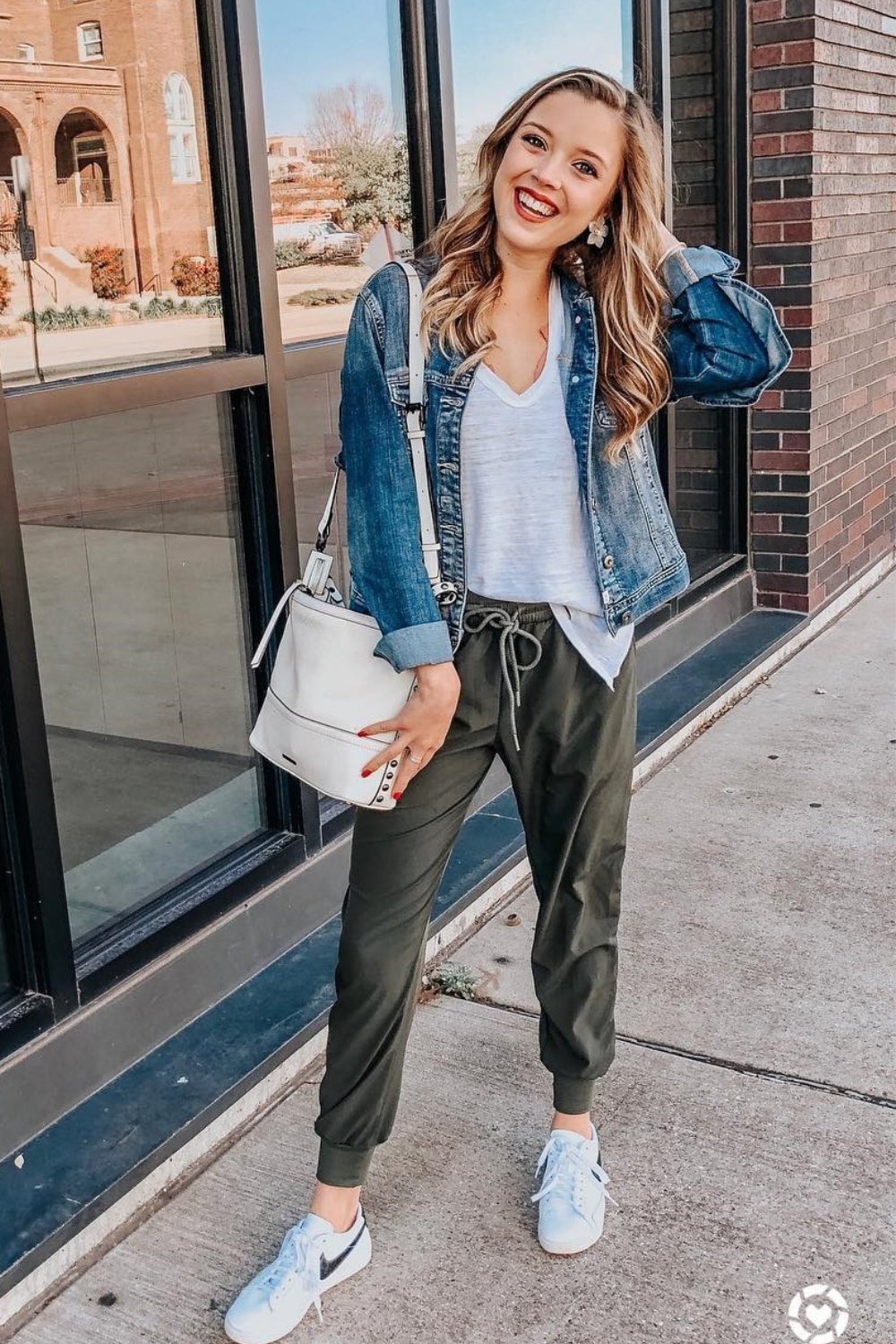 White Tee and Denim Jacket