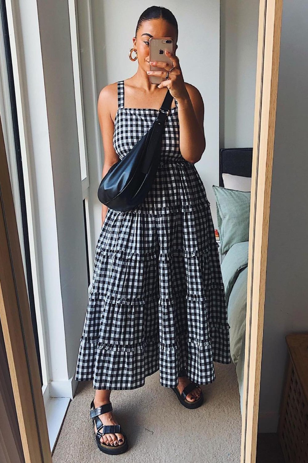 Black and White Gingham Dress