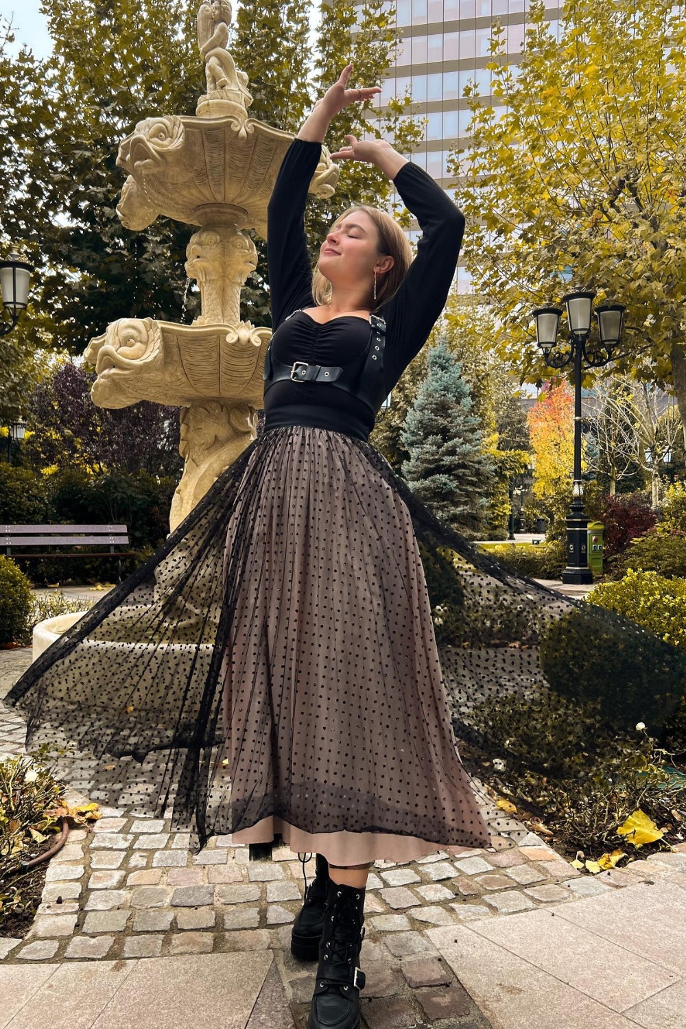 Edgy Romantic: Sweetheart Top and Combat Boots