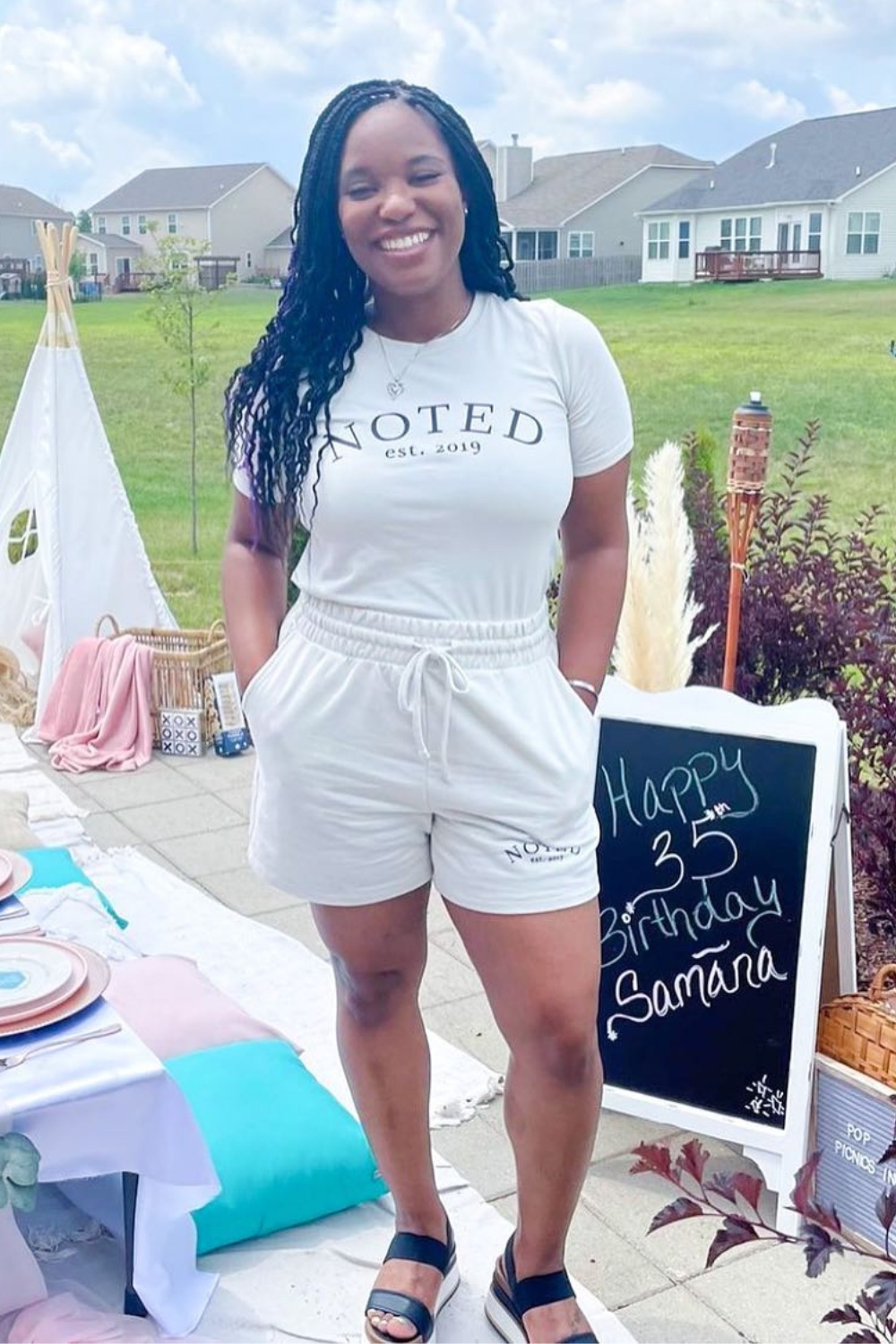 White Graphic T-Shirt and Drawstring Shorts