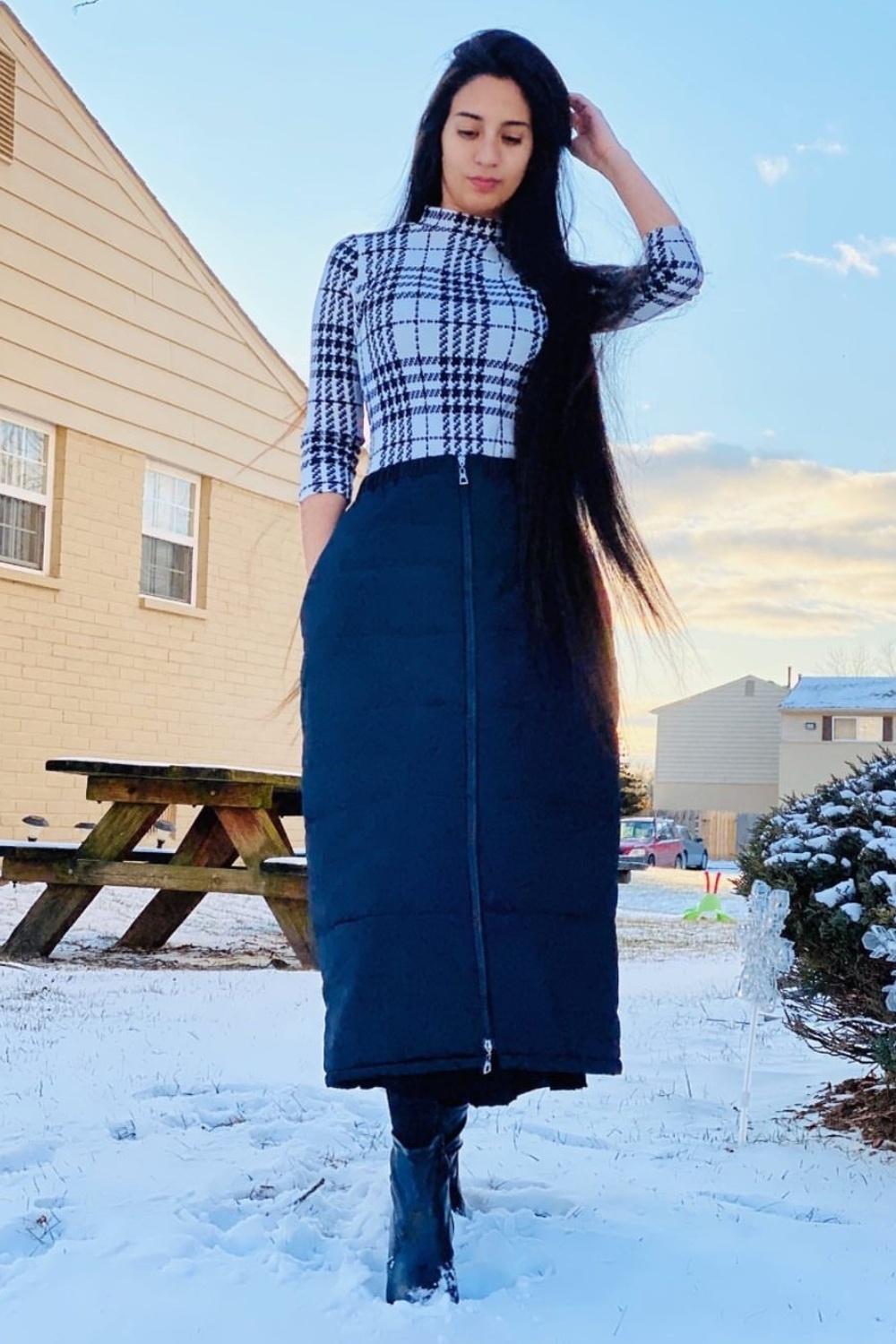 Sleek and Chic: Turtleneck and Maxi Skirt