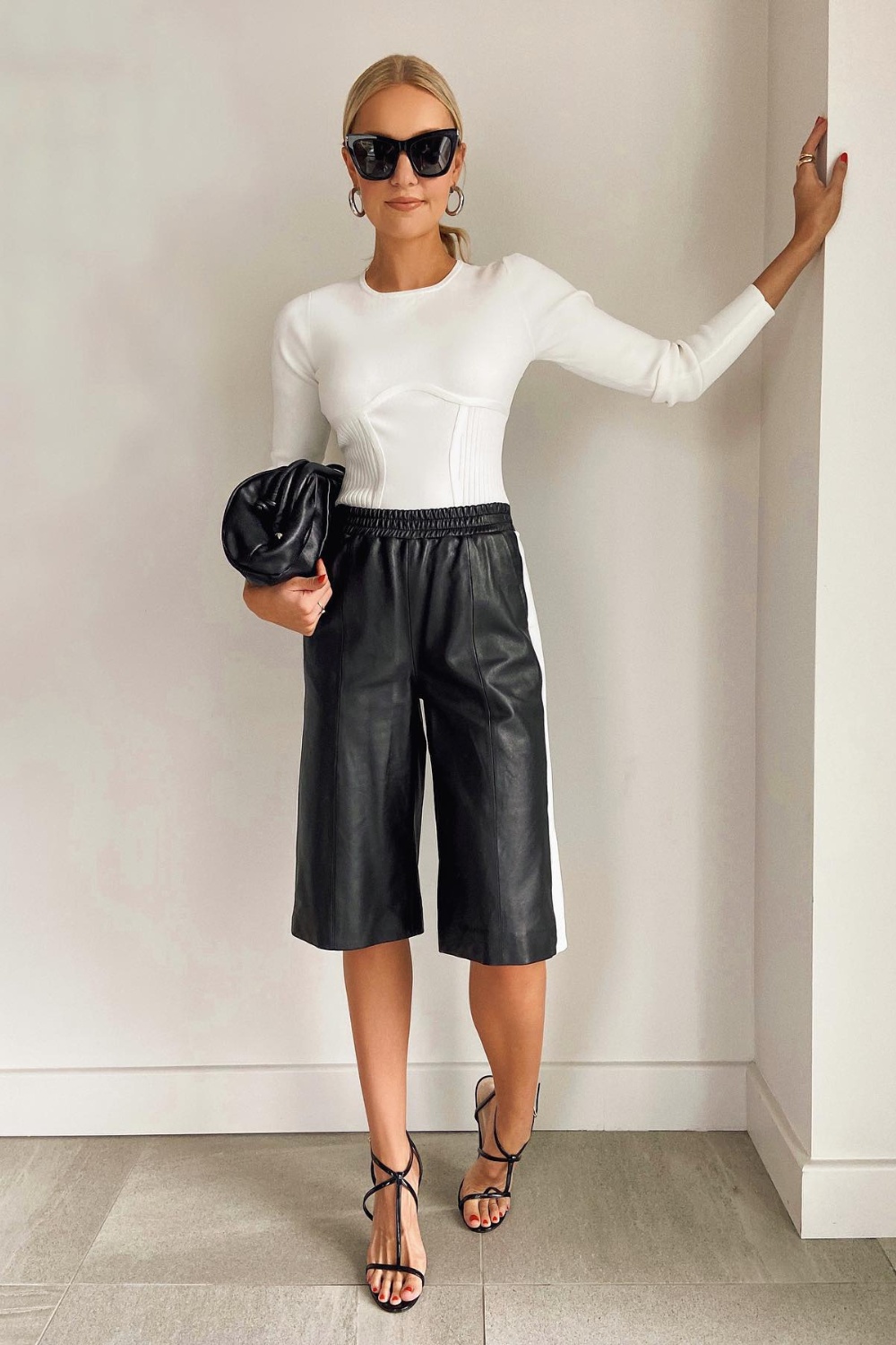 Chic and Sophisticated: White Top and Culottes