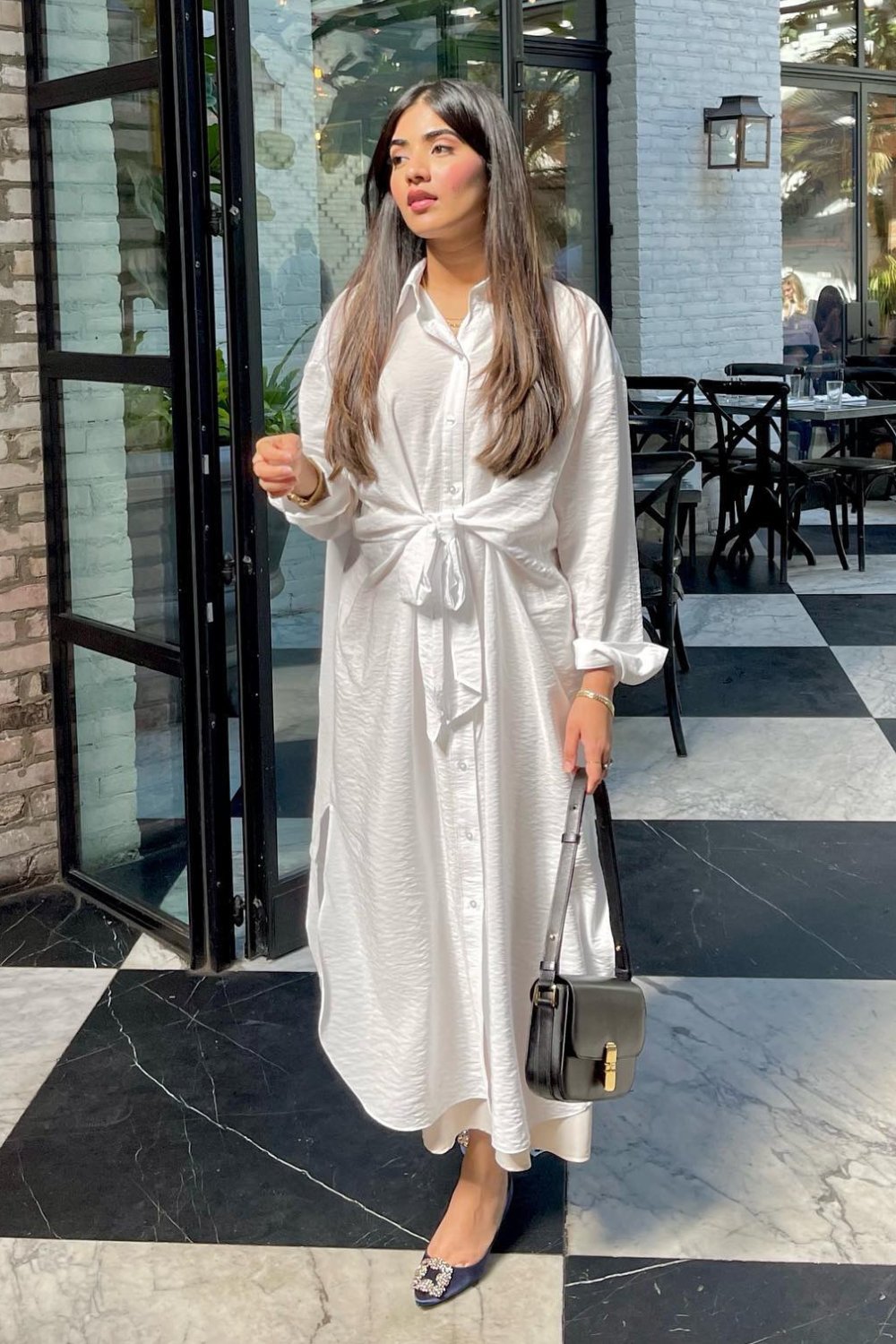 White Button-Up Maxi Dress