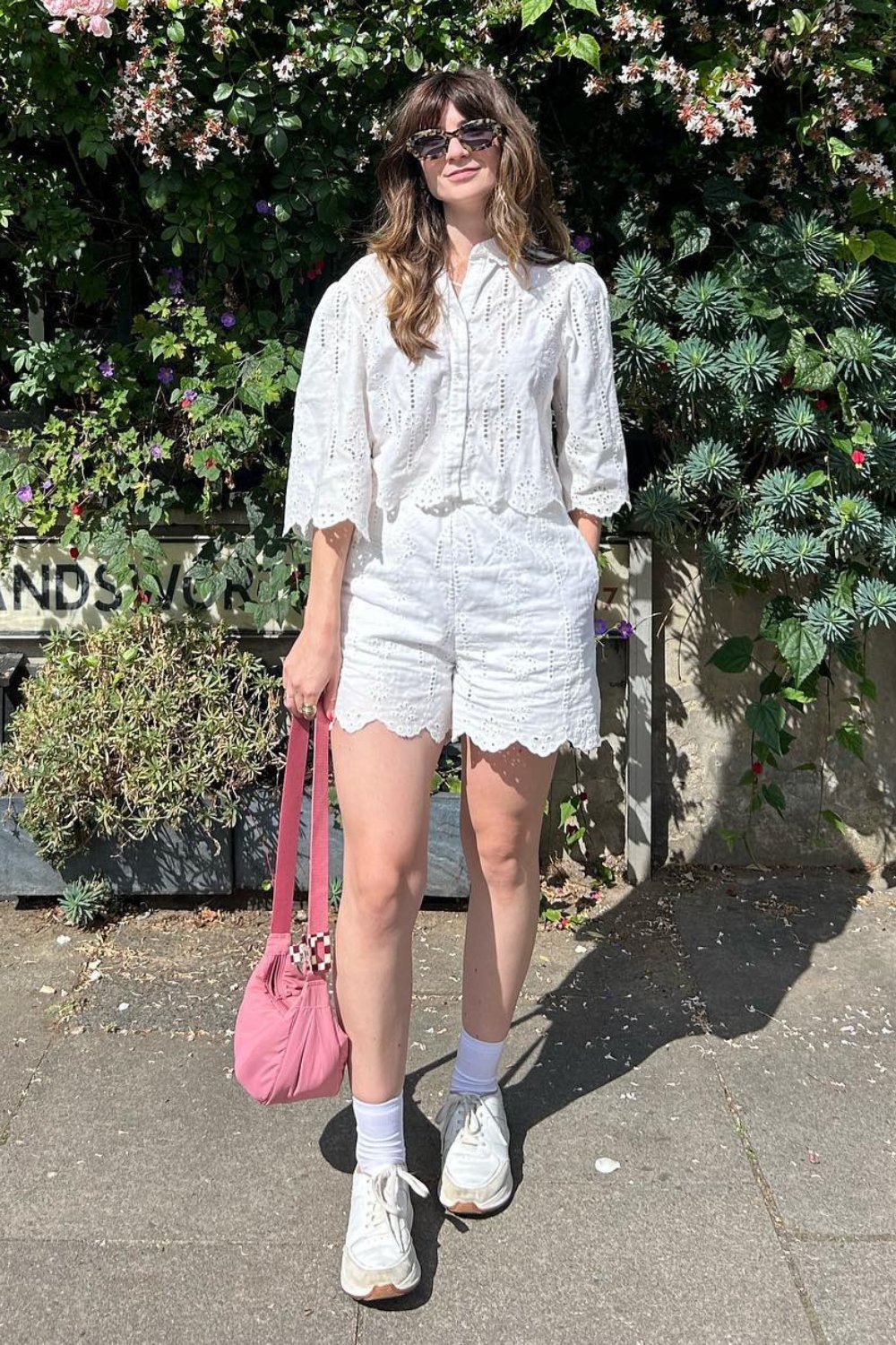 White Eyelet Top and Matching Shorts