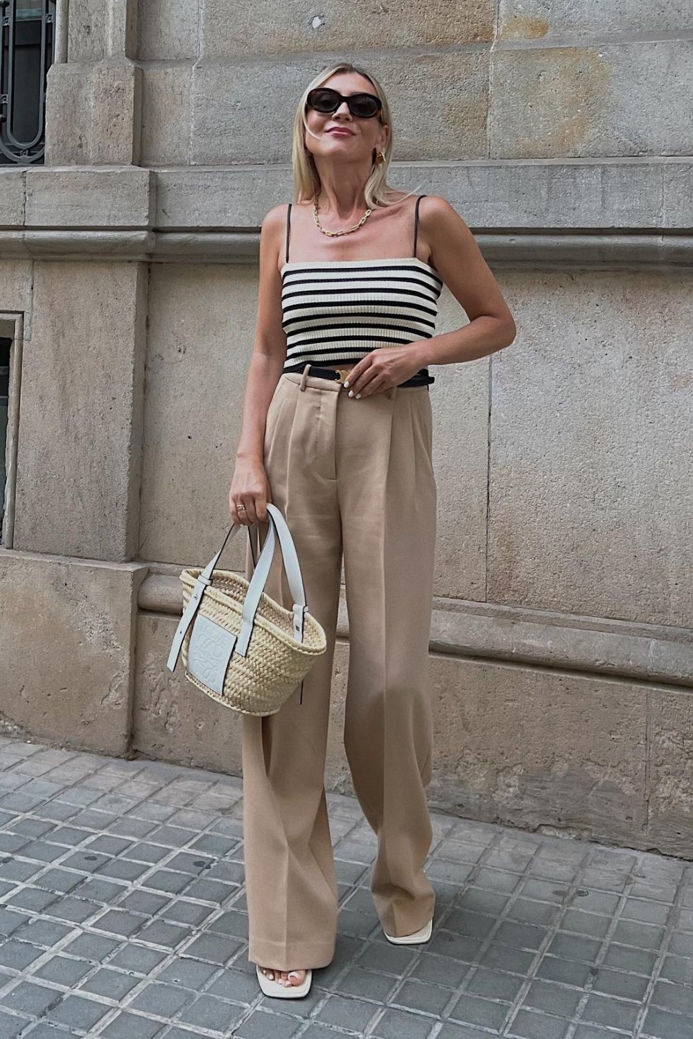 Striped tank with trousers