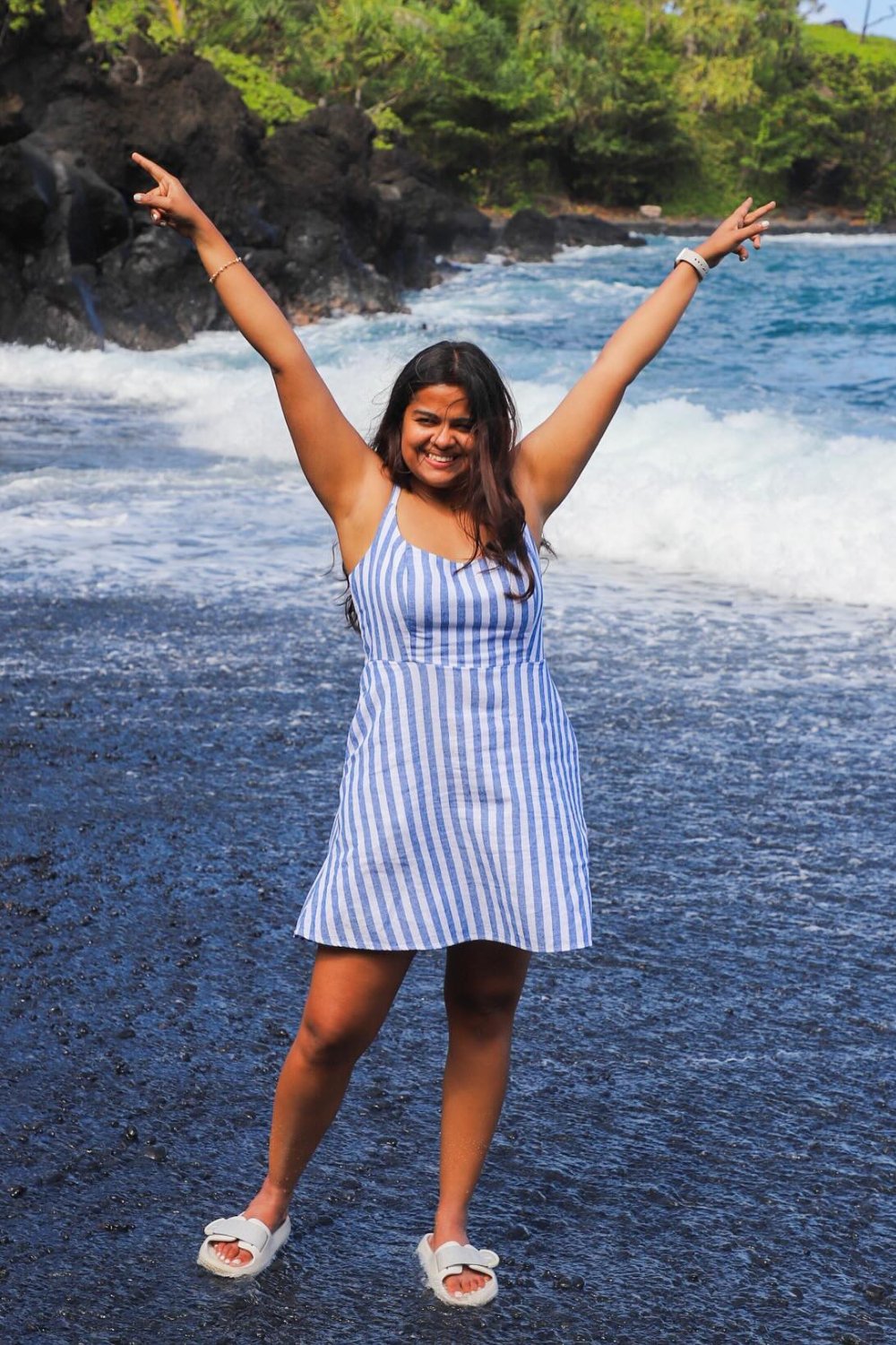 Blue and White Striped Sundress