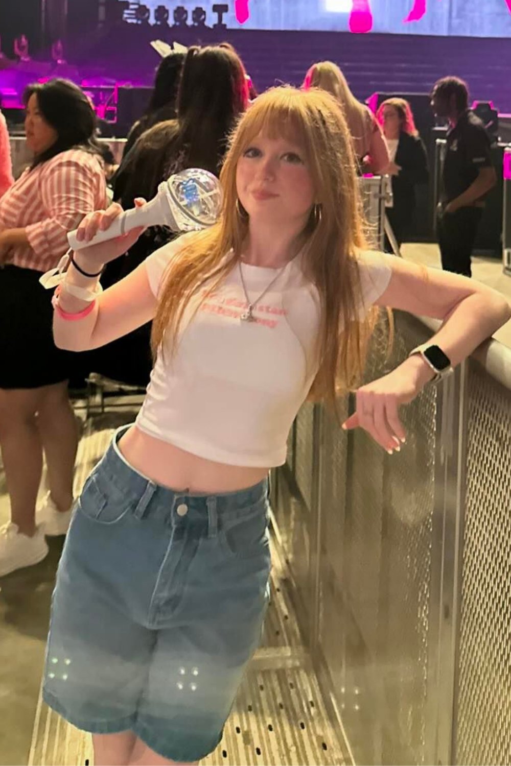 White Crop Top and Denim Shorts