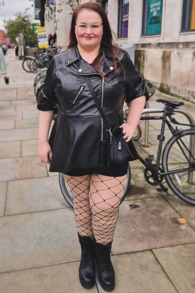 Leather Jacket and Mini Skirt