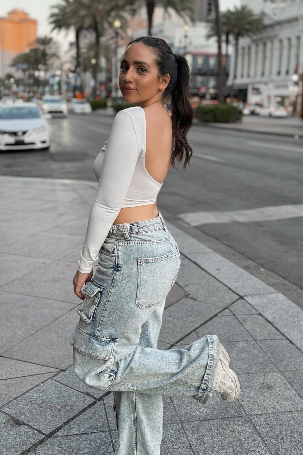 Crop Top and Wide-Leg Jeans