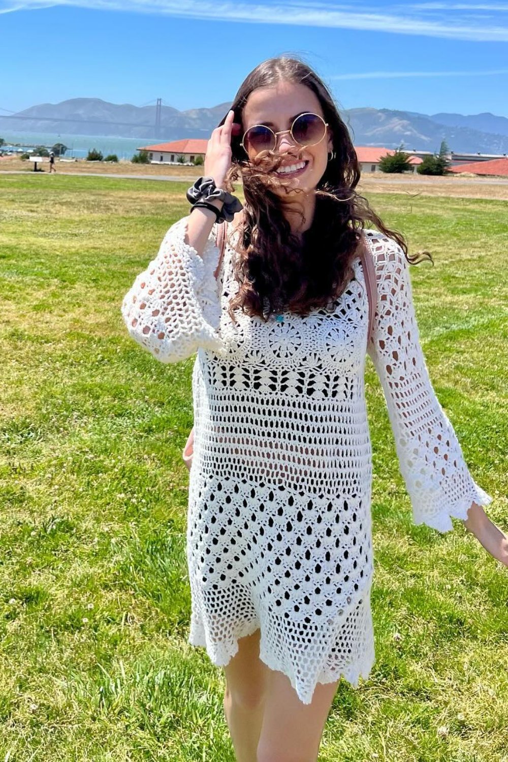  Crochet Long-Sleeve Dress