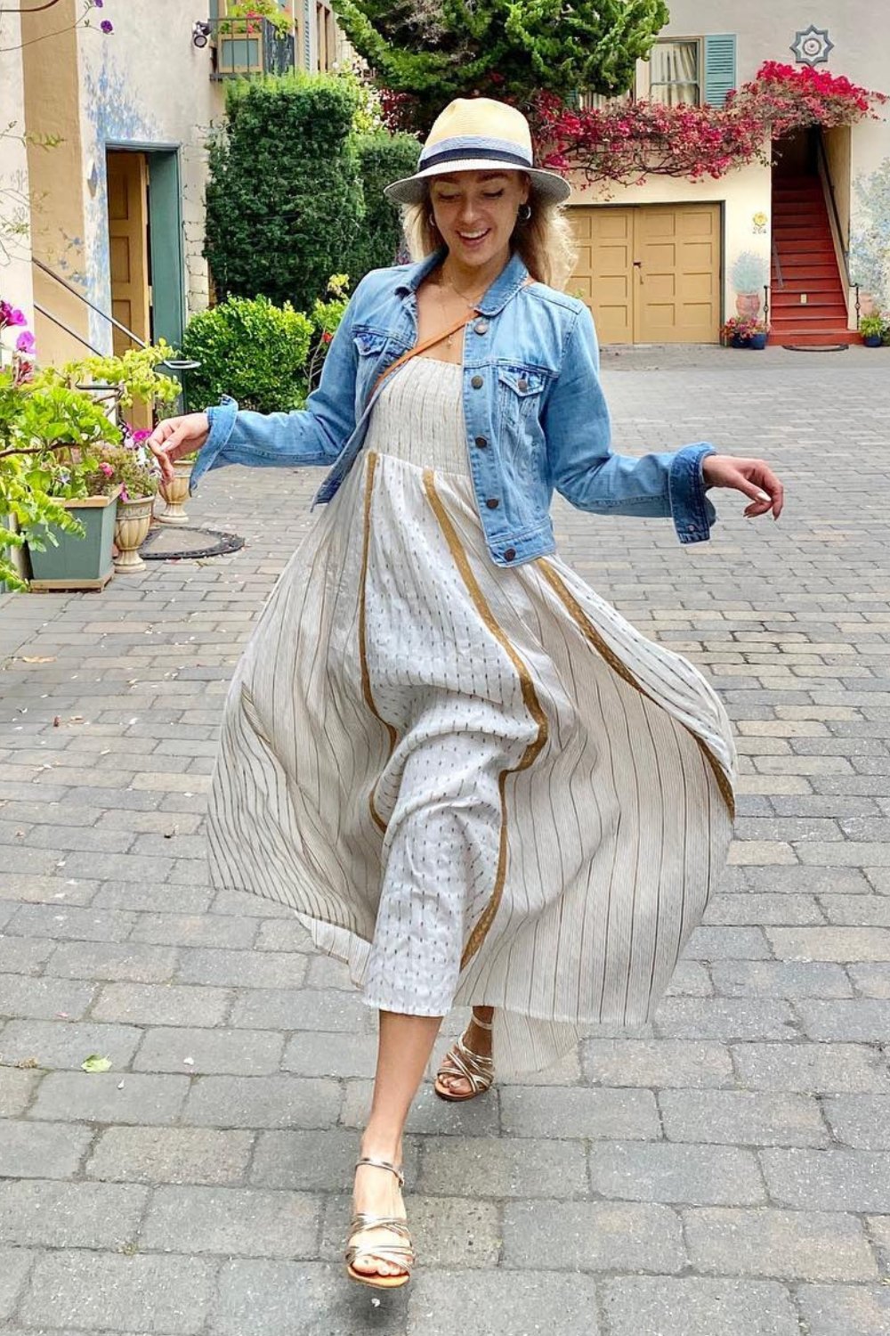 Maxi Dress and Denim Jacket