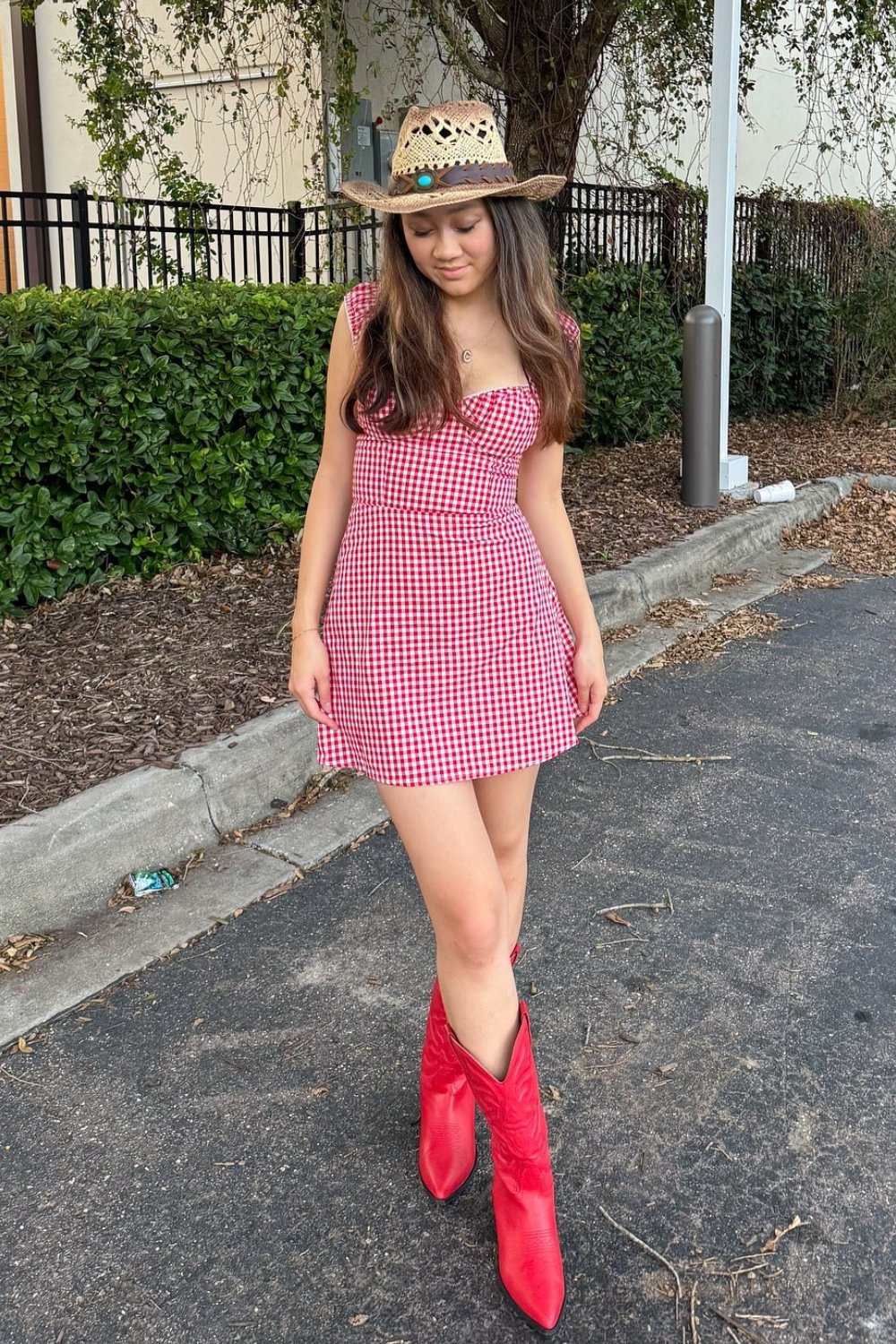 Red Gingham Mini Dress