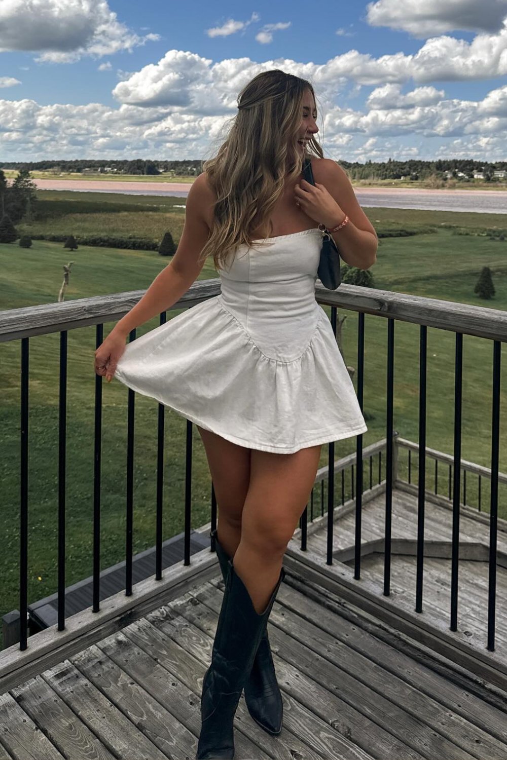 White Strapless Mini Dress