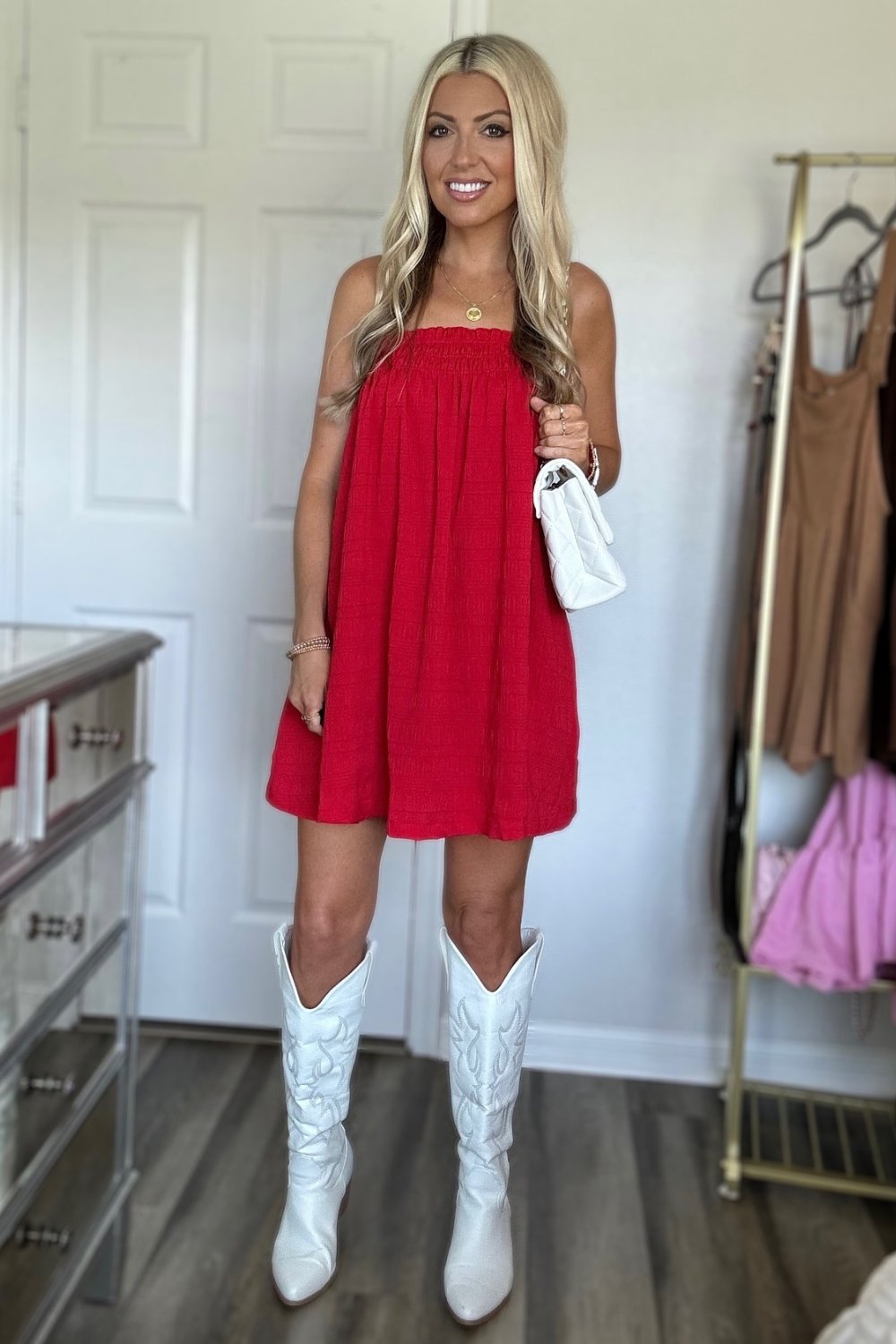 Red Strapless Mini Dress