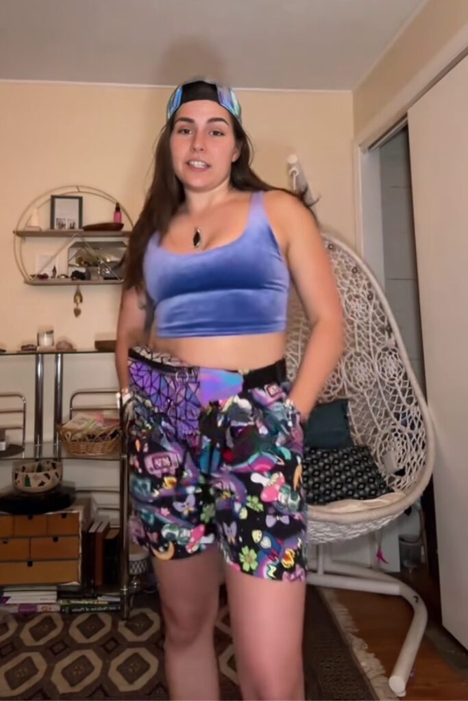 Velvet Sports Bra and Colorful Shorts