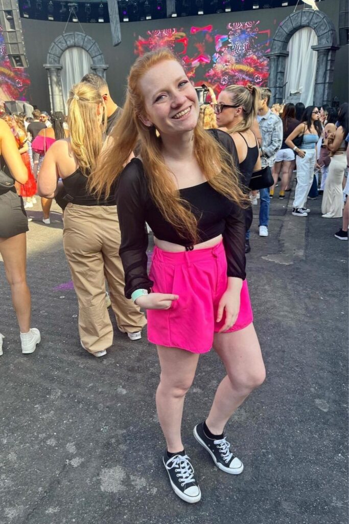 Crop Top and Hot Pink Shorts