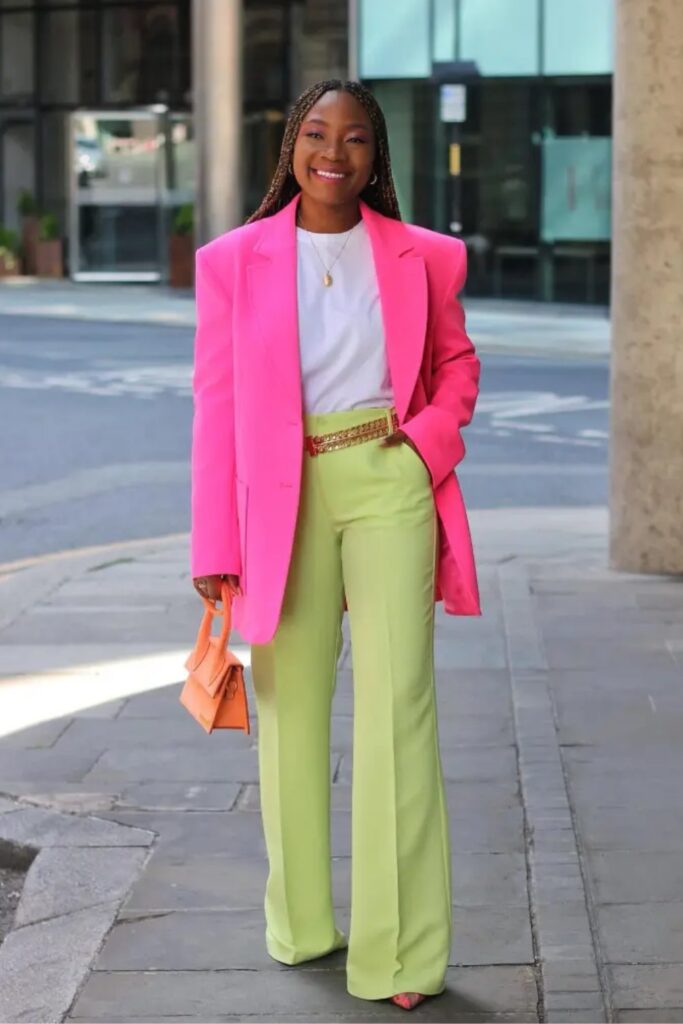 Bold Pink and Lime Color Block