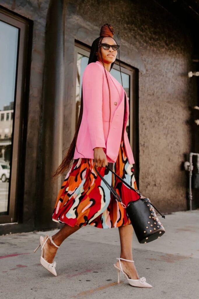 Abstract Print Skirt Ensemble