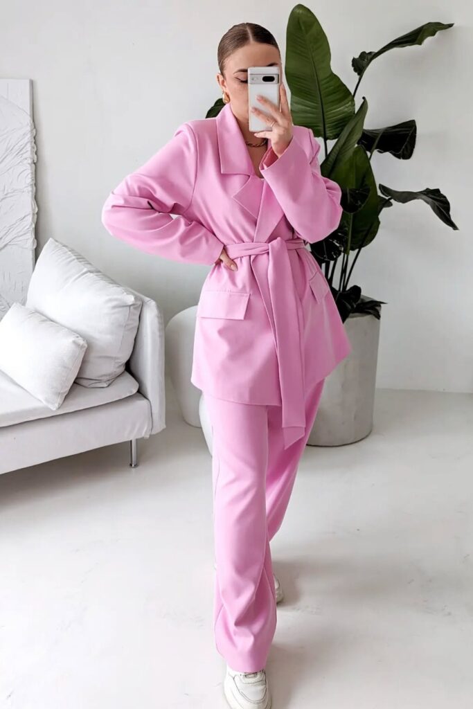 Monochrome Pink Power Suit