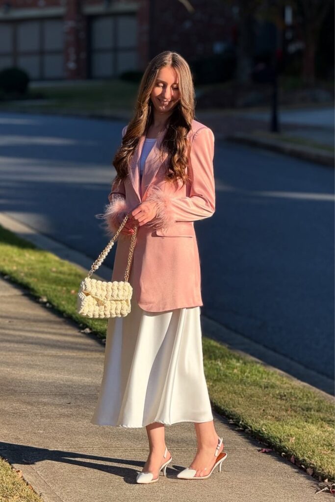 Romantic Silk Midi Look