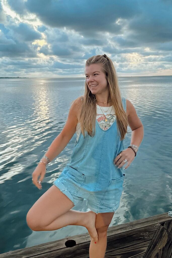 Denim Overall Shorts and Graphic Tee