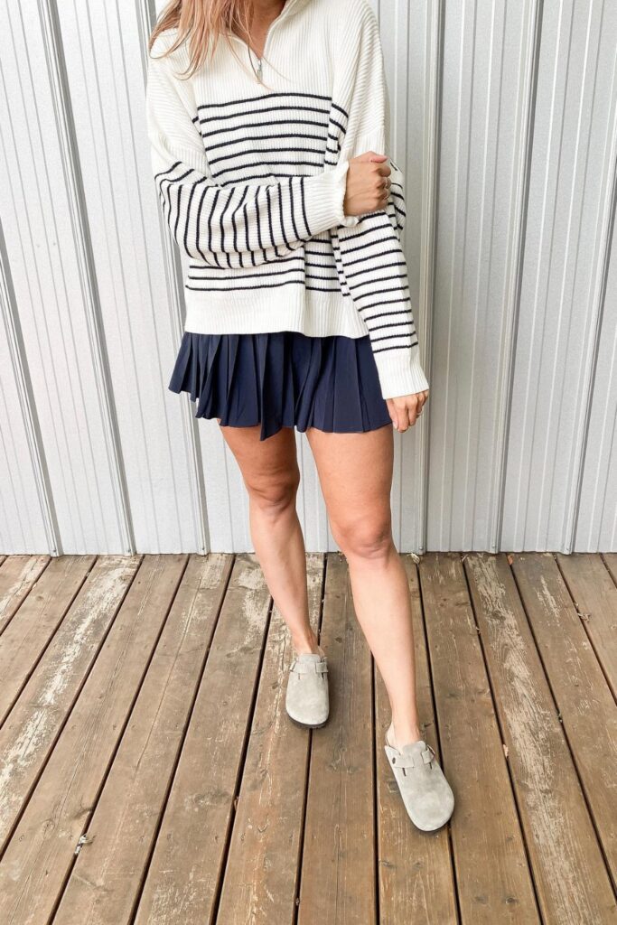 Striped Sweater and Mini Skirt