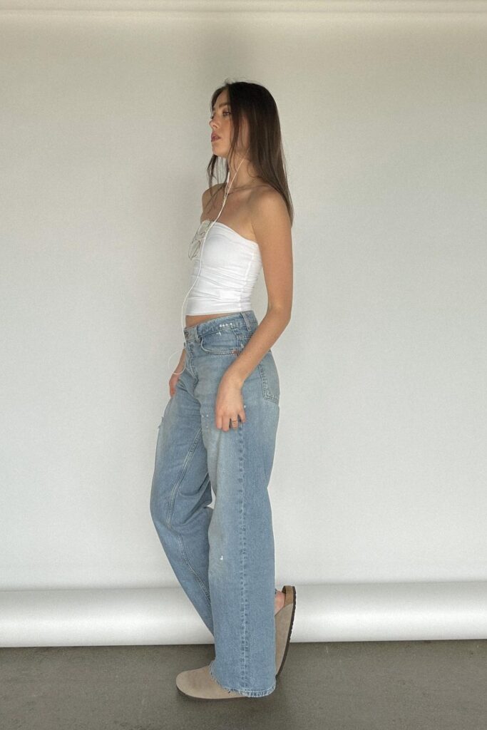 Crop Top and Light Jeans