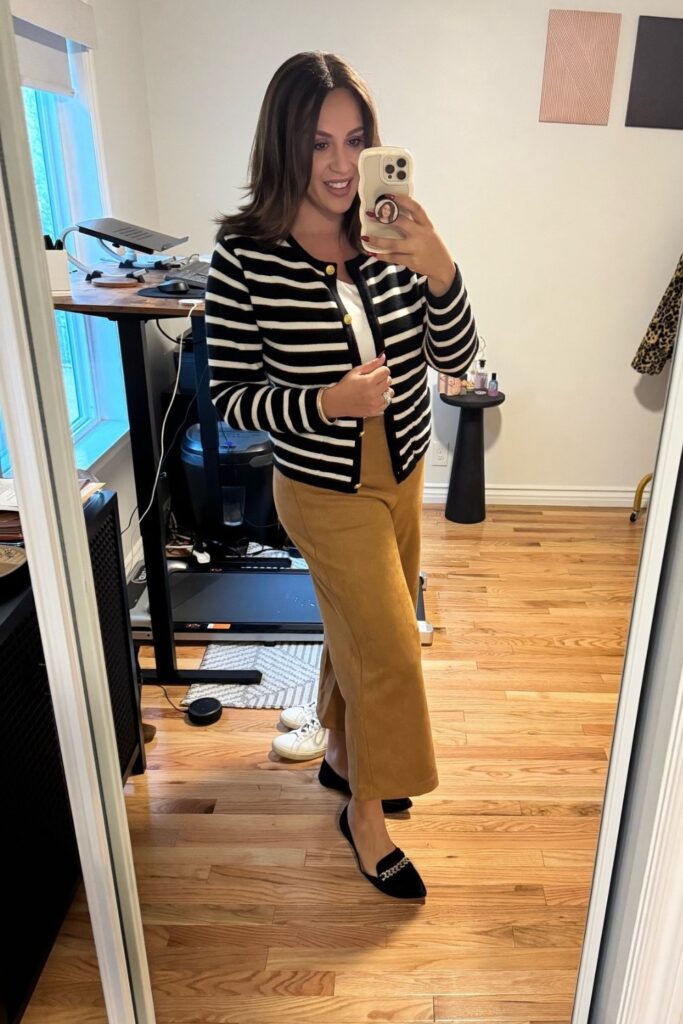 Stripes and Bold Colors for a Fun Office Look