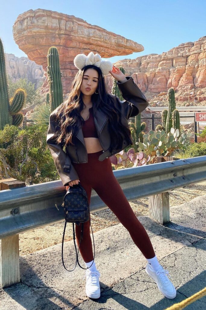 Crop Top and Leather Jacket